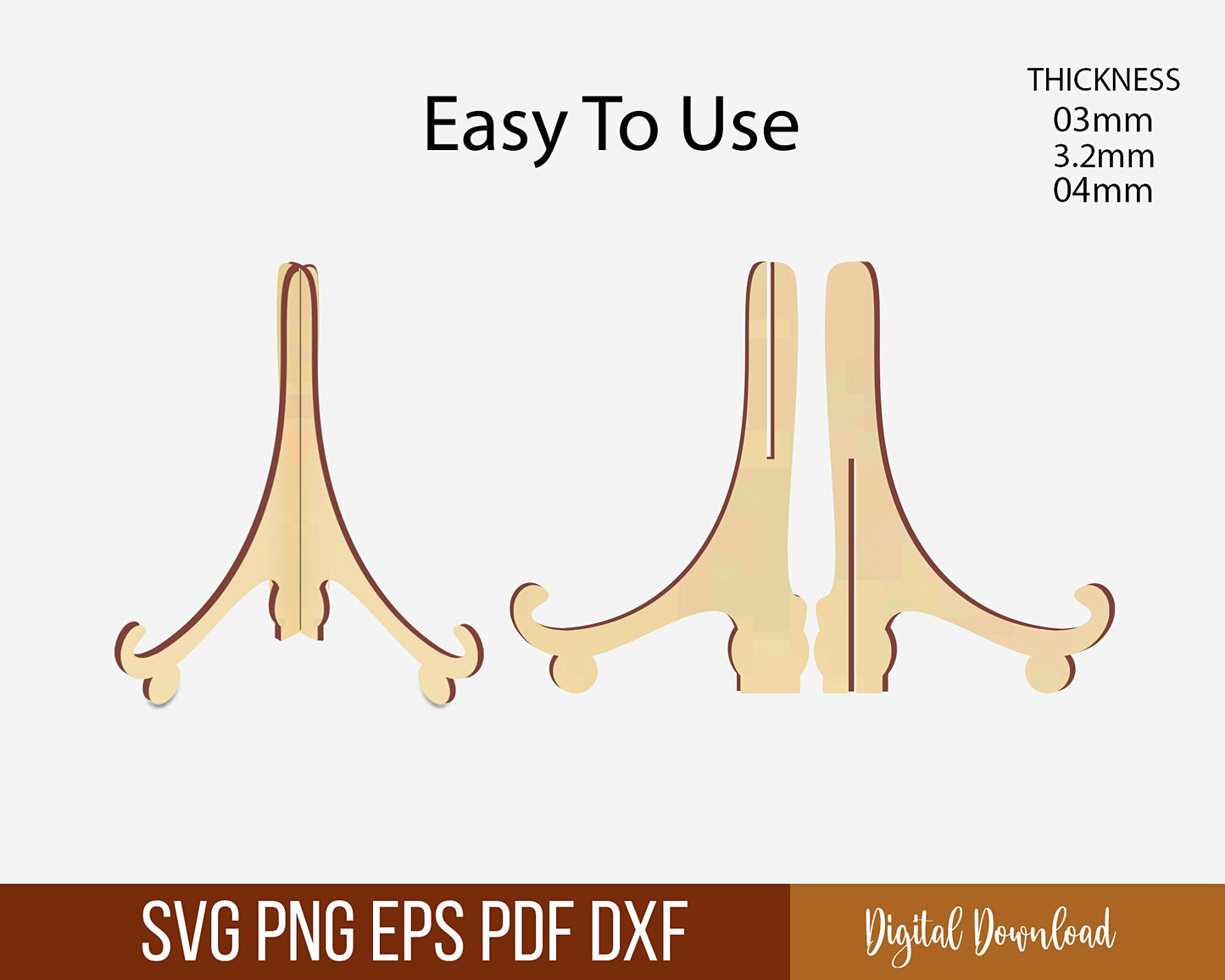 Laser Cut Easel Stand, Easel display SVG Plate stand, Laser cut Easel SVG Laser cut Easel Stand 3 size, Photo Frame Display,, Svg for cricit