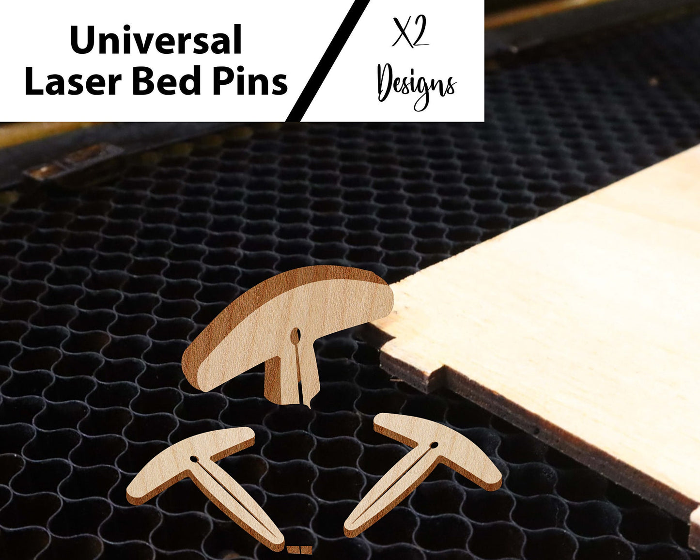 Honey Comb Bed Pin SVG, Honeycomb Bed Pin + Size Test Tool, Laser Hold Down Pins, Crumb Tray Pins, Laser Cut Pins, XTool, Glowforge, Thunder