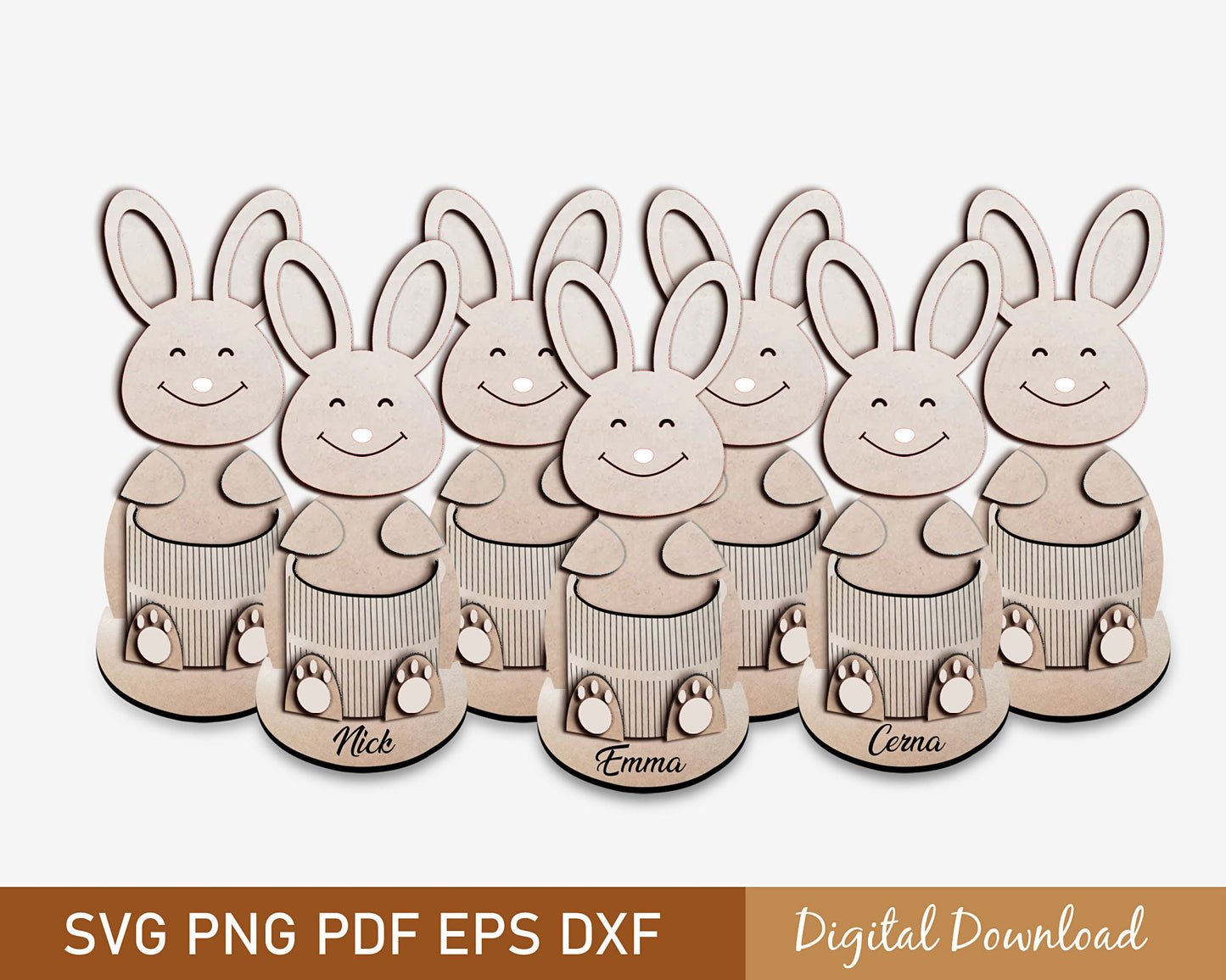 Easter Egg Holder Svg Template, Laser Cut Bunny Egg Holder Svg, Easter Glowforge Organizer Svg, Cute Kngraved kinder Egg Stand Svg, Dxf Eps.