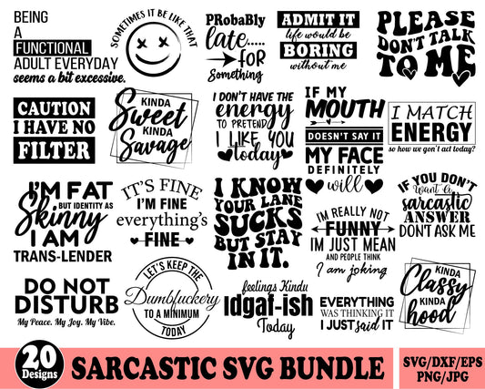 Retro Sarcastic Svg, Sarcastic Sayings Svg, Adult Humor Svg, Sarcastic Svg Bundle, Funny Quotes Svg, Sassy Bundle svg, Silhouette Cut Files.