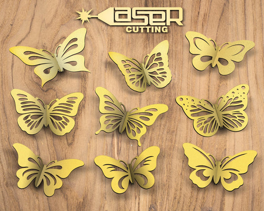 3D Butterflies Bundle, Dragonflies Glowforge, Butterfly Wall Decor, Wooden Interlocking Butterfly, For Silhouette, Butterfly SVG Layered.