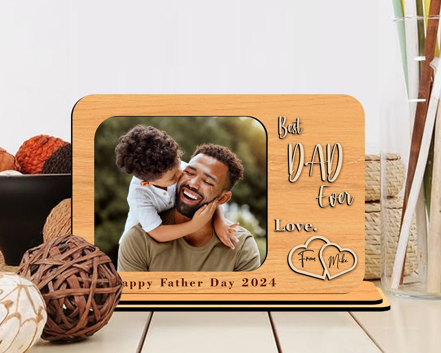 Fathers Day Photo Frame Svg, 3D Laser Cut Frame, Bonus Dad Svg, Gift For Dad, Fathers Day Gifts Svg, Frame File, Glowforge, Laser Ready.