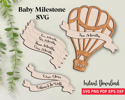 Baby Monthly Milestone svg Bundle, Wooden Baby Milestone Discs,  baby announcement svg, Baby Milestones Laser Cut File, Instant Downloads.