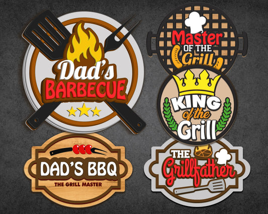 Dad's BBQ Svg Bundle Laser cut file, King of the Grill master Cooking Barbeque SVG Bundle,  Gift for Father Svg, instant Download, Food Svg,