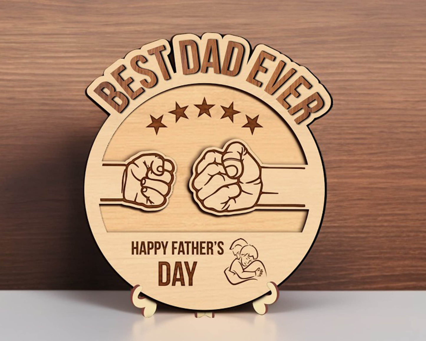 Personalized Dad And Kid Hands Fist Bump SVG, Best Dad Ever Svg, Baby Toddler Kid Dad Fist Bump, Fathers Day Gifts Svg, Glowforge Svg Files.