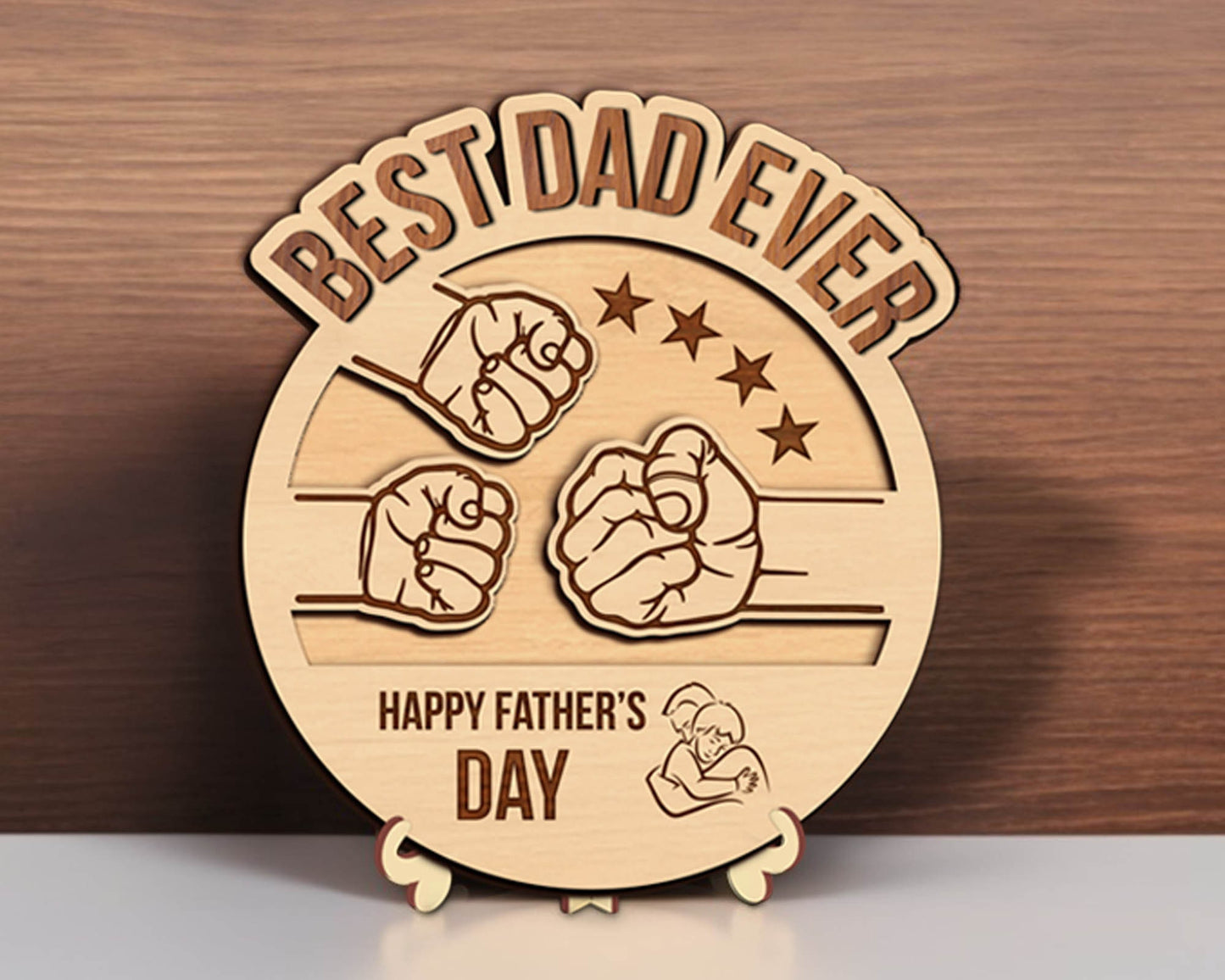 Personalized Dad And Kid Hands Fist Bump SVG, Best Dad Ever Svg, Baby Toddler Kid Dad Fist Bump, Fathers Day Gifts Svg, Glowforge Svg Files.