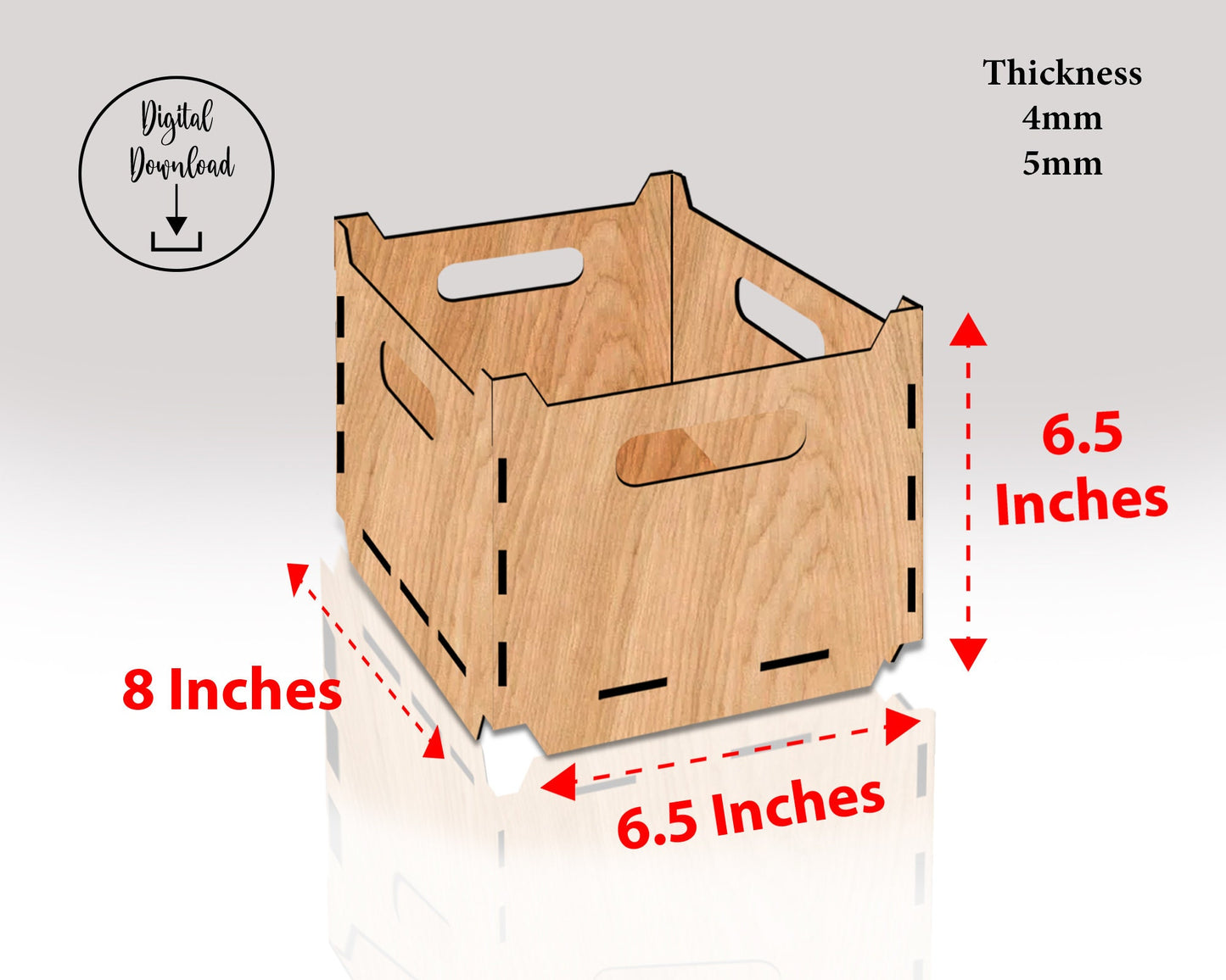 Laser Cut Stackable Storage Box Files SVG, Storage & Organizing, Laser Cut Digital Files, Wood Laser Cutting, Digital Downloads.