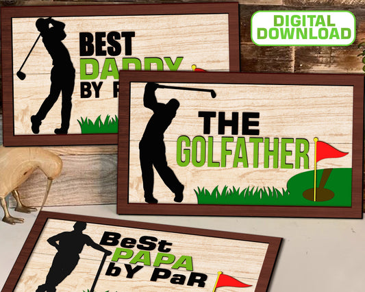 Golf Father‘s Day, Best Dad Sign SVG, Best Dad By Par Svg, Grandpa Laser Cut Files, Wooden Golf Sign Svg File, Golf Dad Glowforge Laser Cut.