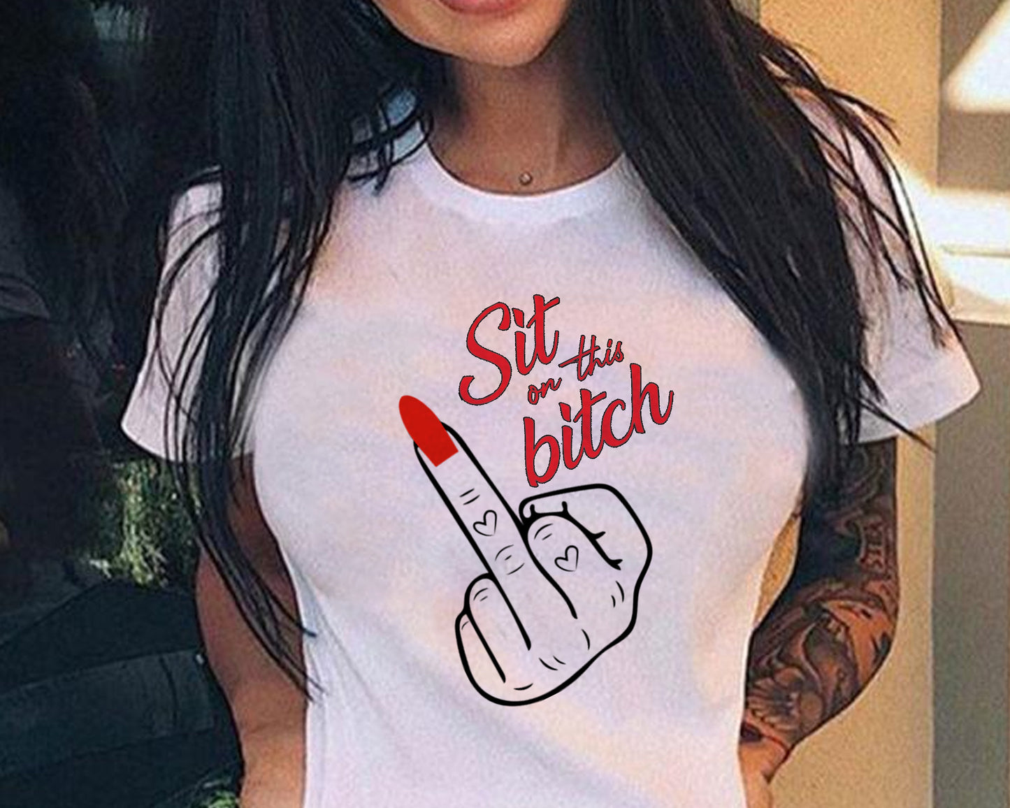 Sit On This Bitch SVG, Bitch SVG, Middle Finger PNG, Middle Finger Cricut, Girl Middle Finger Svg, Sarcastic Svg Png, Silhouette, Cricut