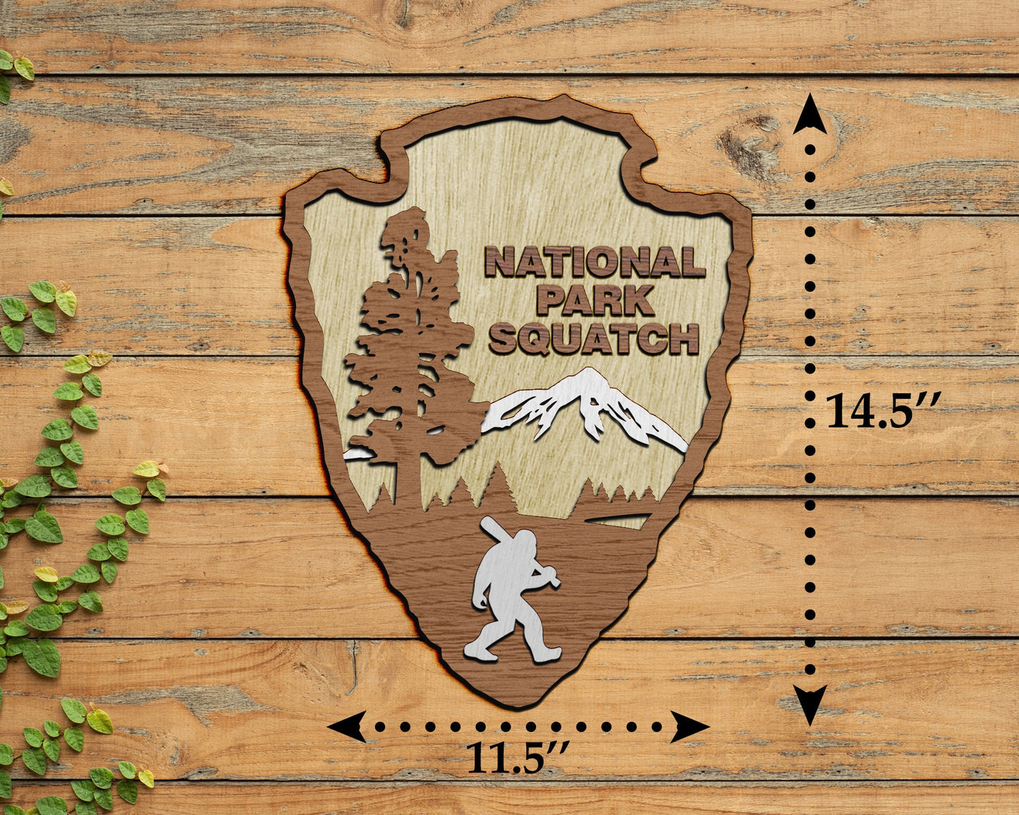 National Park Service with Squatch emblem Arrowhead Vector File SVG, National Park Sign SVG, National Park Logo SVG, Dxf, Jpg, Png, Eps.