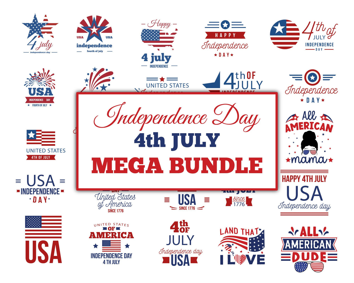 4th Of July Mega Bundle, Independence Day SVG, Heather Roberts Art Bundle,America Svg, USA Flag Svg, Love America,Patriotic Svg,Flag Vector.