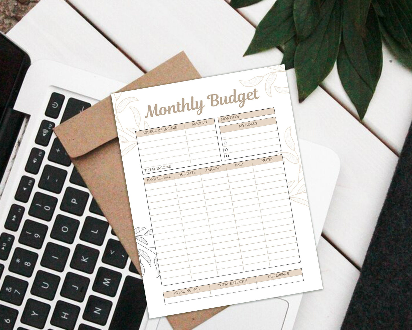 Monthly Budget Template, Expense & Income Tracker, Annual Budget Worksheet, Personal Finance Planner, Money Tracker,Monthly Budget Sheet PDF