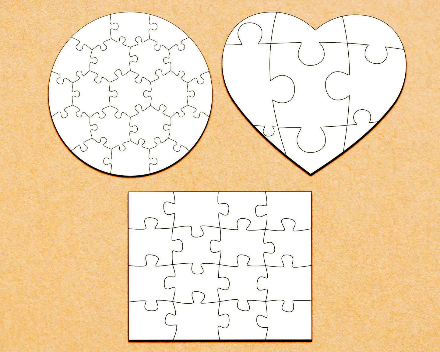 Jigsaw Puzzle SVG, Laser Cut File Puzzle Set, Puzzle Pieces Bundle, Puzzle Cut Template Svg, Puzzle Piece Svg, Instant Download.