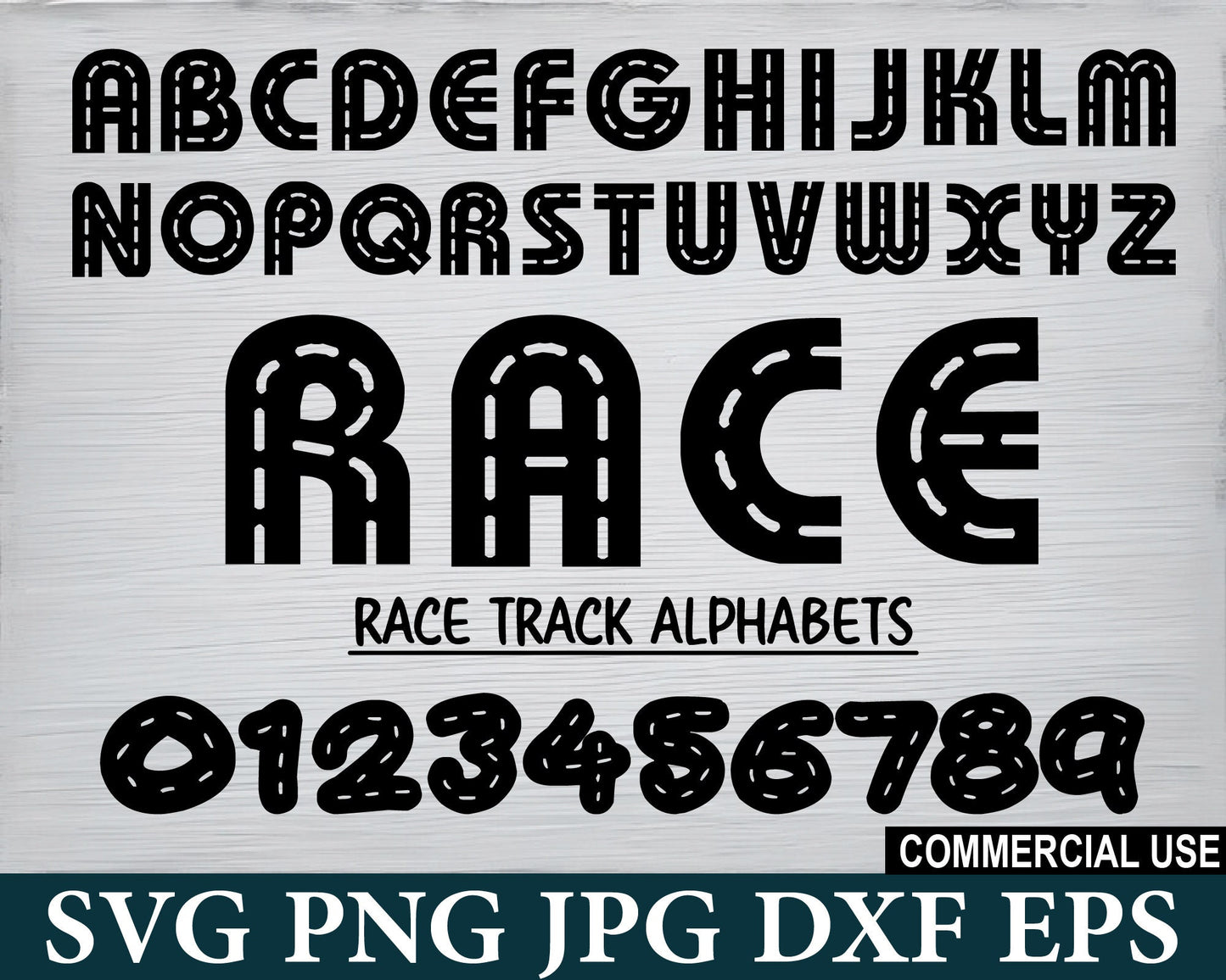 Race Track Alphabet SVG, Construction, Clipart, Racing Font, Speed Racing SVG, Cricut Silhouette Font, Modern Letters, Sport, Race Alphabet.