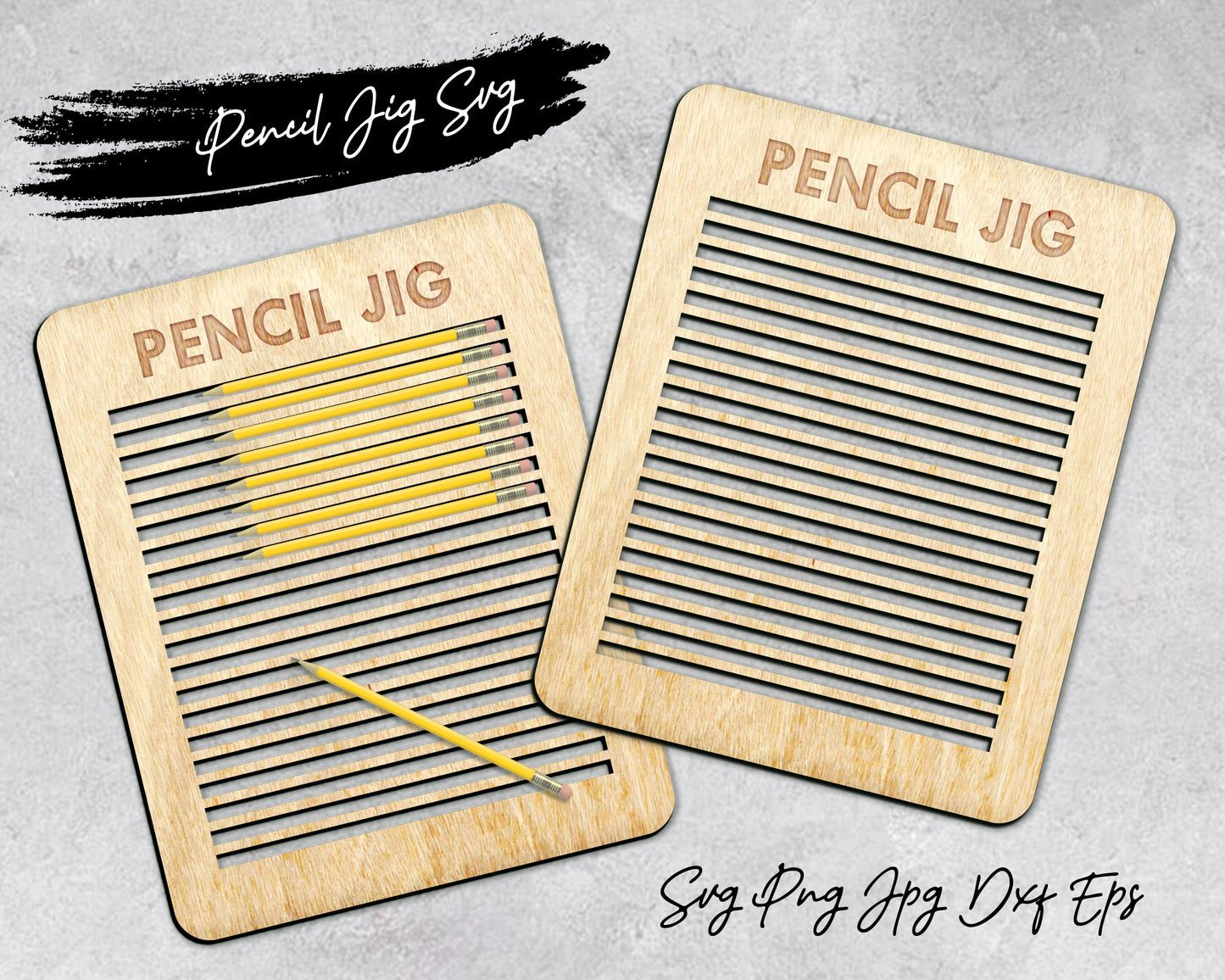 Pencil Jig SVG, Pencil Laser Engraving Jig, Laser Pencil Jig, Pencil Jig Dxf, Lightburn file, Pencil Engraving, Instant Download.