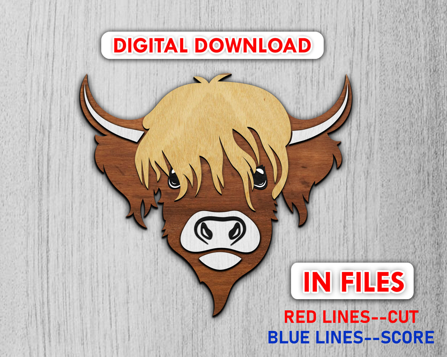 3D Layered Highland Cow SVG, Highland Cow,Layered Cow Svg,Layered Papercut Svg,Long Hair Cow Svg,Laser Cut Cow,Animals SVG,Cricut Glowforge.