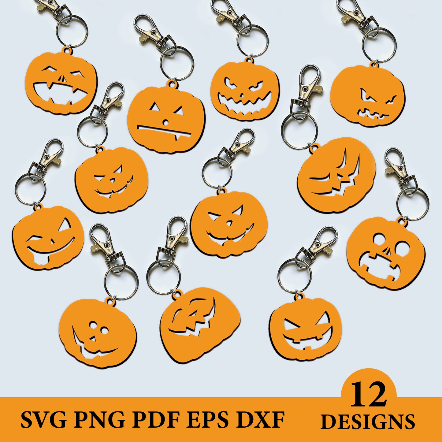 Halloween Pumpkin Keychain SVG, Pumpkin Keychain, Halloween Decor Svg, Pumpkin SVG, Scary Pumpkin Keychain Svg, Halloween Svg, Laser Cut.